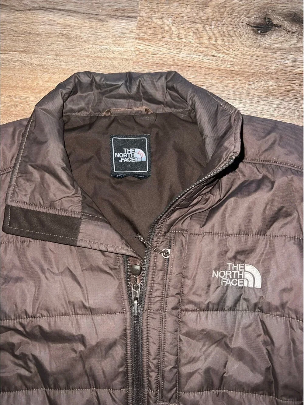 brown the north face puffer